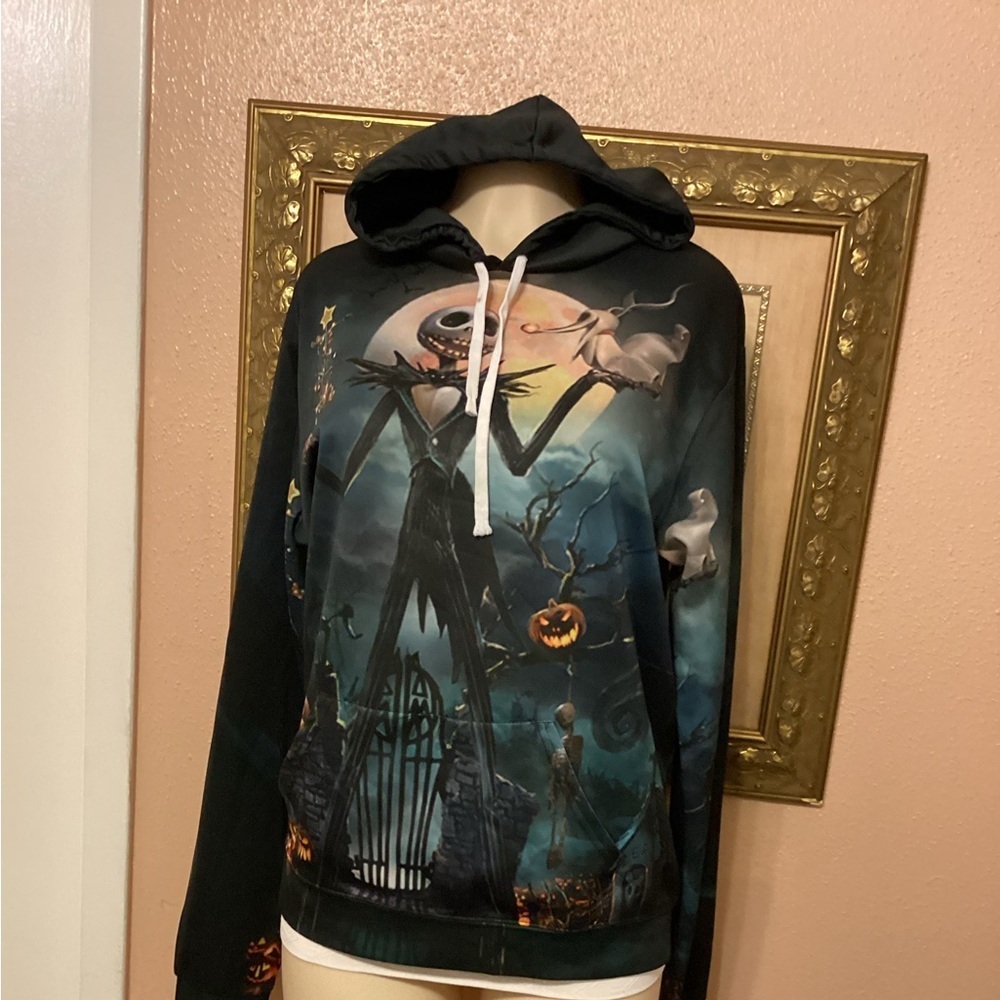 Jack Skellington Hoodie Pullover Sweatshirt Size XXL